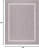Bordered Outdoor Rug 8x10 Washable Outside Carpet for Indoor Patio Porch Waterproof Easy Cleaning Non Shedding Area Rugs Gray 8 x 10 by CozyNest Decor