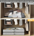 2-Pack Under Bed Storage Containers, 4.5 Inches Tall Low Profile Underbed Clothes Storage Organizer Bin with Sturdy Sidewalls/Bottom, Underbed Storage Bins 2 Storage Thin Bins by CozyNest Decor