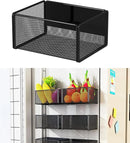 Magnetic Basket Organizer Holder for Fridge Magnetic Storage Bin Box Containers for Refrigerator Whiteboard Classroom (Small, Black) by CozyNest Decor