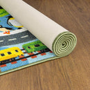 KC Cubs 3x5 Animal Safari Toy Car Road Rug – Educational Play Mat Carpet for Kids, Toddlers, Nursery, Classroom, Playroom, Baby Daycare, Boys & Girls by TinyTreasures Baby Boutique