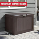 Rubbermaid Medium Resin Outdoor Storage Deck Box (74 Gal) Weather Resistant Brown Deck Organization for Home/Backyard/Pool Chemicals/Toys/Garden Tools/Porch/Patio Cushions by CozyNest Decor