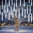 Dazzle Bright 864 LED Christmas Light, Meteor Shower Rain Lights 11.8 Inch 24 Tubes, Waterproof Plug in Falling Rain Lights Christmas Decorations for Xmas Bushes Tree Yard Party (White) by GreenHaven Gardens