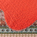 NEWLAKE Cotton Bedspread Quilt Sets - Reversible Patchwork Coverlet Set, Red Striped Jacquard Pattern, California King Size by CozyNest Decor