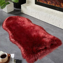 AMTOVO Faux Fur Rug, Burgundy Area Rug, Fluffy Sheepskin Rug, Fuzzy Ultra Soft 2 x 4 ft Shag Rugs for Bedroom Sofa Throw Cushion Room Decor, Sheepskin by CozyNest Decor