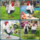 Rooster Garden Statue Sculpture Metal Chicken Yard Decor Outdoor Figurines Patio Backyard Decoration by GreenHaven Gardens