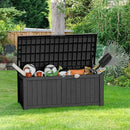150 Gallon Outdoor Storage Box Patio Deck Box Waterproof, Resin Lockable Outside Large Storage Bin for Pool Cushion Furniture, Garden Tools UV-Resistant, Black by GreenHaven Gardens