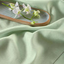 Solino Home Linen Table Runner 120 Inches Long - 100% Pure Linen Light Green Table Runner 14 x 120 Inch - Classic Hemstitch by CozyNest Decor