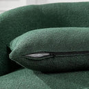 KINWELL 34" Wide Boucle Swivel Barrel Chairs Set of 2, No Assembly Round Upholstered Armchairs Accent Chairs Single Sofa Chair with Toss Pillow for Living Room and Bedroom, Green by CozyNest Decor