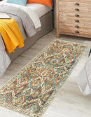 Keen Home Design 2x10 Rug - Machine Washable Runner with Non-Slip Backing, Ideal for Hallway, Entryway, Kitchen, Laundry Room - Vintage, Easy Clean, Durable, Low Pile Rug - (2'6" x 10') by CozyNest Decor