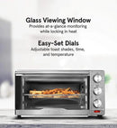 Gourmia GTF7350 6-in-1 Multi-function, Stainless Steel Air Fryer Oven - 6 Cooking Functions - Fry Basket, Oven Rack, Baking Pan & Crumb Tray, Included + Recipe Book by CozyNest Decor