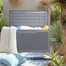 JUMMICO 100 Gallon Resin Deck Box, Waterproof Outdoor Storage Box with Lockable Lid for Garden Tools, Patio Cushions (Gray) by CozyNest Decor