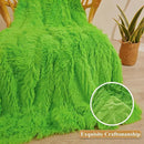 XeGe Luxury Faux Fur Throw, Green Soft 50x60 Fluffy Blanket, Shaggy Plush Decorative Couch Throw, Cute Furry Fuzzy Bed Office Lap Blanket for Bedroom Living Room, Lime Green by CozyNest Decor