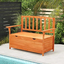 AVAWING Outdoor Storage Bench, Wooden Garden Bench Weatherproof, Patio Benches for Outside, 2-Seat Front Porch Bench, Park Bench for Deck, Lawn, Backyard(Natural) by CozyNest Decor