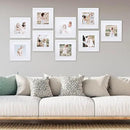 Sheffield Home 9 Piece Gallery Wall Frame Set, 12x12 Inch, White by CozyNest Decor