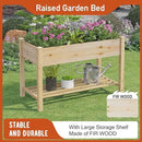 GHWIE Raised Garden Bed with Shelf,Elevated Wooden Planter Box with Legs,Garden Planter for Backyard, Patio, Balcony,200lb Capacity - Natural by GreenHaven Gardens
