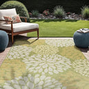 Beverly Rug Outdoor Rug 8x10 Modern Exotic Tropical Leaf Area Rugs for Indoor and Outdoor Patio Deck Porch Garden Water Resistant Washable Outside Carpet (8 x 10 Green) by CozyNest Decor