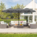 Vongrasig 15FT Large Patio Umbrella with Base Included, Outdoor Double sided Umbrellas with Crank Handle, Rectangle Table Umbrella for Pool Lawn Garden Market by GreenHaven Gardens