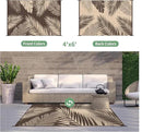 GENIMO Outdoor Rug 4' x 6' Waterproof for Patios Clearance, Reversible Outdoor Plastic Straw Camping Rug Carpet, Large Area Rugs Mats for RV, Camper, Deck, Balcony, Porch, Beach, Coffee&Beige by CozyNest Decor