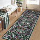 Runner Rug for Entryway: 2.6x8 Kitchen Rugs Non Slip Washable Ultra-Thin Soft Floral Carpet Indoor Floor Stain Resistant Carpets for Hallway Bedroom Kitchen Laundry Bathroom Dorm Dark Green by TinyTreasures Baby Boutique
