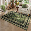 4x6 Rug for Bedroom Impressionist-Style Vintage Washable Rugs Non Slip Low Pile Small Carpet for Bedside Kids Room Office Dining Room, Green by TinyTreasures Baby Boutique