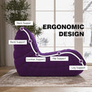 Bean Bag Chair, Fireside Chair Bean Bag Sofa Large Bean Bag Chair for Adults, Bean Bag Chairs for Teens with High Density Comfortable Foam, Memory Foam Bean Bag for Living Room, Bedroom (Purple) by CozyNest Decor