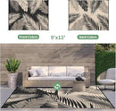 GENIMO Outdoor Rug 9' x 12' Waterproof for Patios Clearance, Reversible Outdoor Plastic Straw Camping Rug Carpet, Large Area Rugs Mats for RV, Camper, Deck, Balcony, Porch, Beach, Picnic, Black&Beige by CozyNest Decor