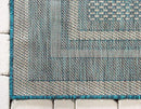 Unique Loom Outdoor Border Collection Area Rug - Soft Border (5' 1" x 8' Rectangle, Teal/ Ivory) by GreenHaven Gardens