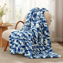 Amélie Home Chunky Knit Throw Blanket for Couch, Soft Chenille Crochet Blanket for Sofa, 50"x60", Space-Dyed Blue by CozyNest Decor