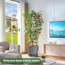 Artificial Bamboo Tree 6FT Tall Fake Plants Faux Silk Plant, Faux Bamboo Plant for Home Office Indoor Outdoor Decor Artificial Trees with Tall Planter by CozyNest Decor