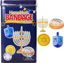 BioSwiss Bandages, Hanukkah Shaped Self Adhesive Bandage, Latex Free Wound Care, Fun First Aid Kit Supplies for Kids and Adults, 50 Count by TinyTreasures Baby Boutique