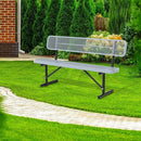 4/6/8 Feet Park Bench for Outside Heavy Duty Metal, Garden Benches Outdoor Bench with Backrest & Portable Frame, for Shopping Malls Stores Parks Patios Decks, Grey by GreenHaven Gardens