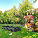 ONCEMORE Galvanized Raised Garden Bed for Vegetables Flowers Herbs, Metal Raised Garden Bed Kit with 2 PCS Tomato Cage, Gloves, Trellis Netting, Plant Labels, Plant Ties, Black 6×3×1FT by GreenHaven Gardens