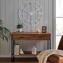 CLXEAST Large Modern 30 Inch Wall Clock Silver, Oversized Big Roman Numeral Metal Wall Clocks for Living Room Decor, Home Office by CozyNest Decor