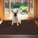 JSEI Dirt Trapper Door Mat 32"x48", Non-Slip Washable Entryway Mats, Dog Door Mat, Stain Resistant and Absorbent Floor Mats, Low Profile Welcome Mat for Front Back Door, Brown by CozyNest Decor