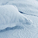 MarCielo 3-Piece 100% Cotton Oversized Bedspread Lightweight Quilt Coverlet Embroidery Farmhouse Bedding Set (Tf Light Blue, Oversized Queen (100"x106")) by CozyNest Decor