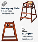 Alpine Wooden High Chairs for Babies and Toddlers with Safety Strap, Commercial Grade Restaurant High Chair, Durable Wood Space Saver Baby Feeding Chair, Ideal for Dining Spaces (2 Pack, Mahogany) by TinyTreasures Baby Boutique
