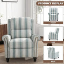UIXE Pushback Recliner Chairs Set of 2, Fabric Armchair Push Back Accent Chair, Rivet Trim Club Chair Home Theater Overstuffed Single Sofa Reading Seat for Living Room, Stripe Blue by CozyNest Decor
