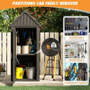 Shed Outdoor Storage Shed with Sloping Roof and Lockable Door, Resin Outdoor Storage Box Cabinet Waterproof and Multiple Hooks for Backyard, Patio, Poolside, Grey by GreenHaven Gardens