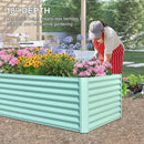Domi Raised Garden Beds Outdoor, 8x4x2ft Thickening Tall Metal Rectangular Deep Root Box Planter for Vegetables, Flowers, Herbs, and Succulents 2" Deep w/ 456 Gallon Capacity - Green by GreenHaven Gardens