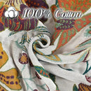 MSGKV Boho Throw Blanket for Bed Couch,100% Cotton Blankets 80''x 90'', Reversible Versatile Muslin Blanket, Super Soft Warm Boho Bedding Blankets by CozyNest Decor