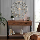 CLXEAST 30 Inch Wall Clock,Large Champagne Gold Metal Roman Numeral Wall Clock, Modern Wall Clocks for Living Room Decor,House Warming Gifts New Home by CozyNest Decor