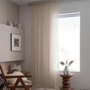 Sutuo Home Crochet Boho Curtain 96 Inches Length, Sheer Lace Handmade Tassels Knitted Window Treatment Vintage Rustic Bohemian Farmhouse Drape for Bedroom Rod Pocket 1 Panel 59" W x 96" L, Beige Wave by CozyNest Decor