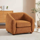 Modern Accent Chair for Living Room, Upholstered Armchair with Boucle Fabric, Single Sofa Chair with Solid Wood Legs, Boucle, Curry by CozyNest Decor