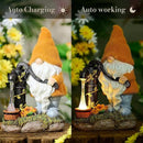 TERESA'S COLLECTIONS Fall Decor, Fall Gnomes Decor, Autumn Garden Gnomes Pumping Water with Solar Lights, Waterproof Resin Outdoor Fall Decor, Fall Gifts Outdoor/Indoor,9" by CozyNest Decor