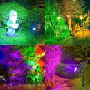 Solar Outdoor Spotlights - 18 LED, 600 Lumens, Waterproof, 7 Colors Adjustable for Year Round Patio, Garden, and Landscape Festive Lighting (2 Pack) by GreenHaven Gardens
