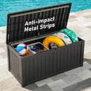 NUNU LAB Outdoor Storage Box,120 Gallon Deck Box,Resin Waterproof Outside Storage Bench,Outdoor Storage Cabinet With Lockable Lid,Backyard Deck Box For Garden Tools,Patio Cushions,Pool Accessories by GreenHaven Gardens