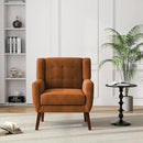 UIXE Accent Chairs Set of 2, Velvet Upholstered Armchair for Living Room, Modern Club Arm Chairs Comfy Single Sofa Button Tufted Bedroom Reading Seat - Orange by CozyNest Decor