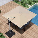 Patio Umbrella, 10FT Outdoor Cantilever Umbrella with 360-degree Rotation for Garden, Deck, Backyard, Pool and Beach, Beige