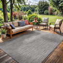 Washable Indoor Outdoor Rug 5x7 Weather Resistant Area Rugs Modern Solid for Porch Deck Balcony Backyard Patio Outside Carpet (5 X 7 Silver Grey) by CozyNest Decor