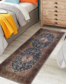 Keen Home Design 2x12 Rug - Machine Washable Runner Rug with Non-Slip Backing, Ideal for Hallway, Entryway, Kitchen, Laundry Room - Vintage, Easy Clean, Durable, Low Pile - (2'6" x 12') by CozyNest Decor
